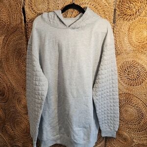 Gray Quilted Sleeve Sweatshirt
